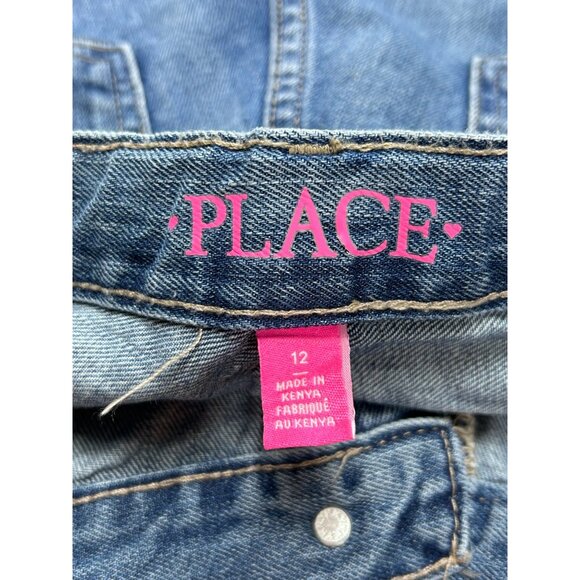 Place Kids Distressed Denim Shorts Size 12 Blue - Picture 3 of 8